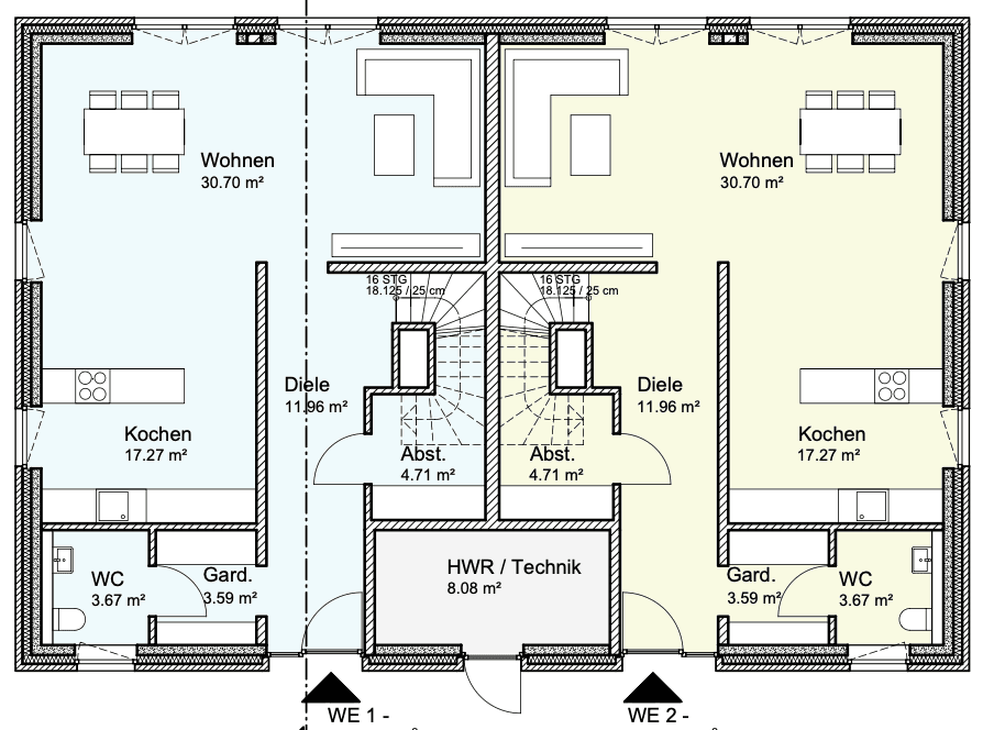 Grundriss Zweifamilienhaus